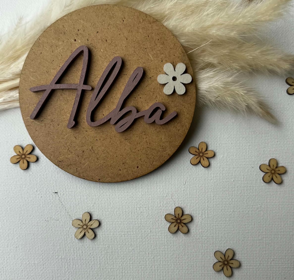 Rond en bois, gravure prenom, cadeau de naissance, cadeau personnalisé, cadeau baby shower, décoration chambre bébé, décoration murale, 